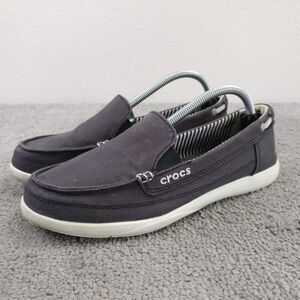 Crocs Walu Canvas Loafer Womens Size 7 Shoes Gray Slip On Casual